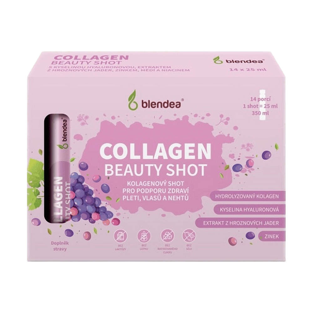 BLENDEA Collagen beauty shot s kyselinou hyalurónovou a zinkom 25 ml 14 ampuliek