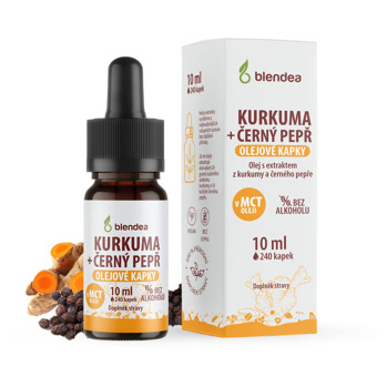 BLENDEA Kurkuma + čierne korenie olejové kvapky 10 ml