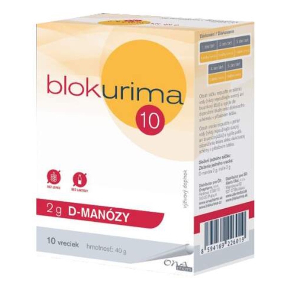 Blokurima 2 g D-manózy 4 g vrecúška na podporu zdravia močových ciest 10x4 g