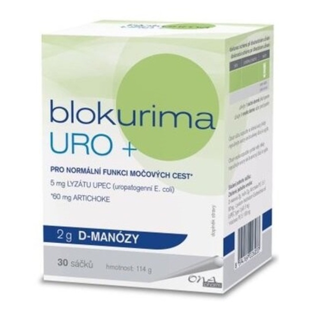Blokurima URO+ 2g D-manózy vrecúška pre zdravie močových ciest 30 ks