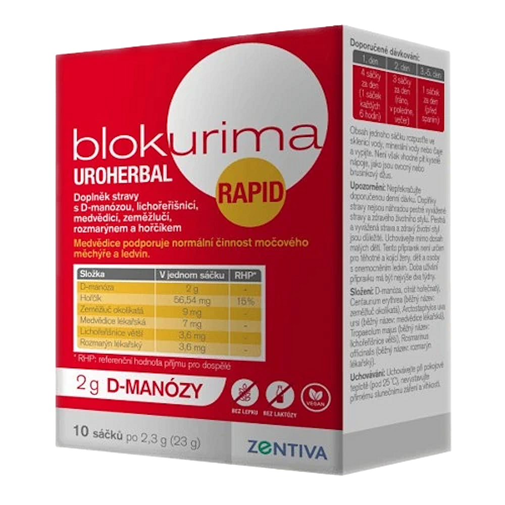 BLOKURIMA Uroherbal Rapid 2g D-manózy sáčky 10 x 2,3 g
