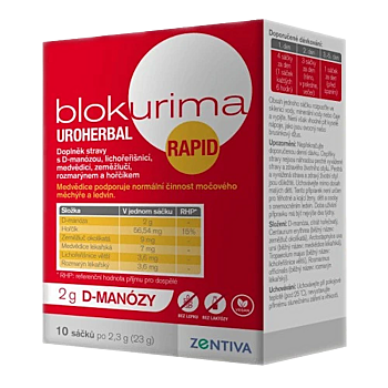 BLOKURIMA Uroherbal Rapid 2g D-manózy sáčky 10 x 2,3 g (Močové cesty) - Viaczložkové