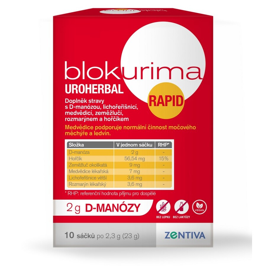 BLOKURIMA Uroherbal Rapid 2g D-manózy 10 x 2.3 g