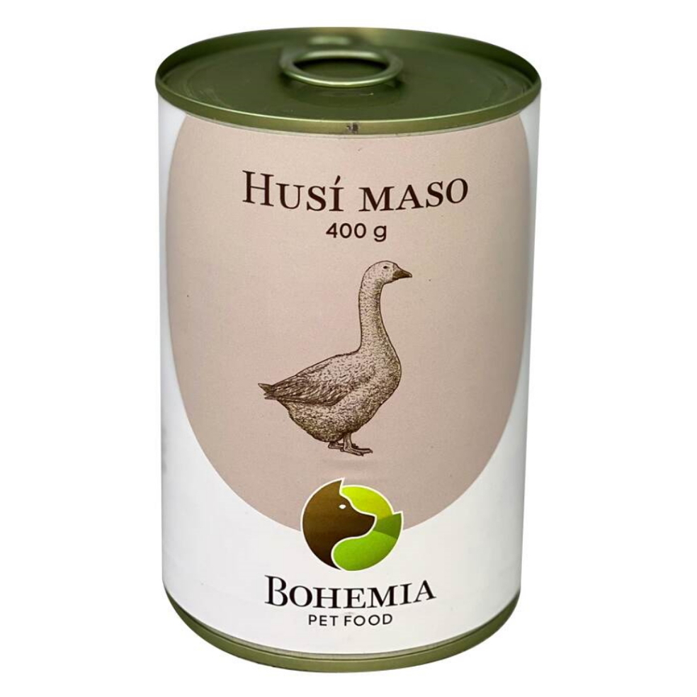 BOHEMIA PET FOOD Konzerva husacie mäso vo vlastnej šťave pre psov 400 g
