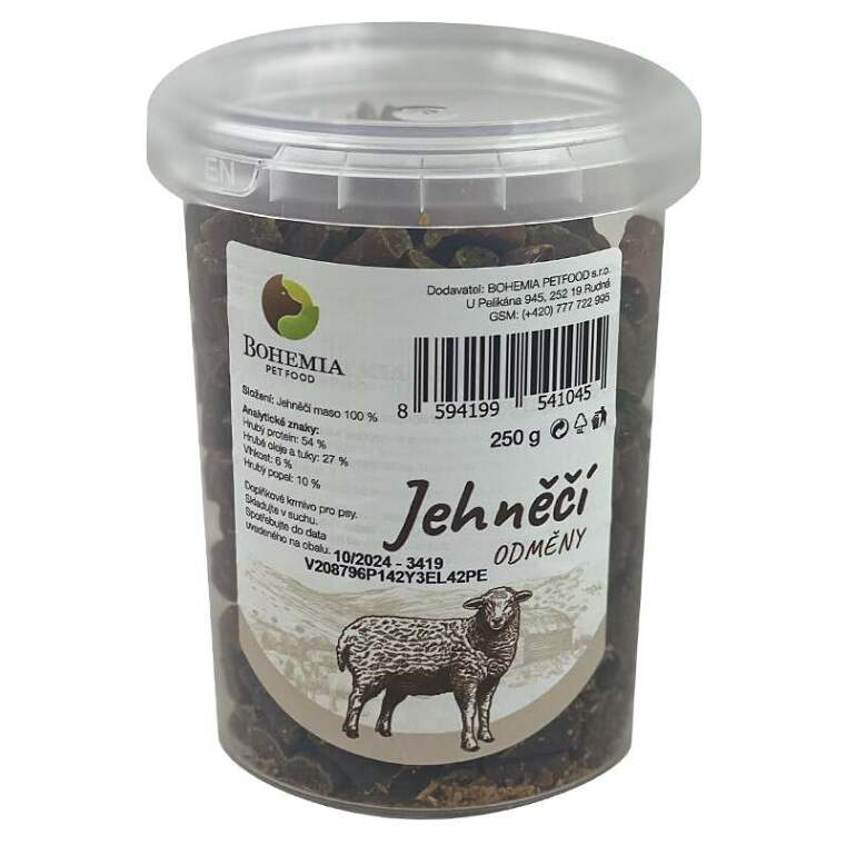 BOHEMIA PET FOOD Jahňacie odmeny pre psov 250 g