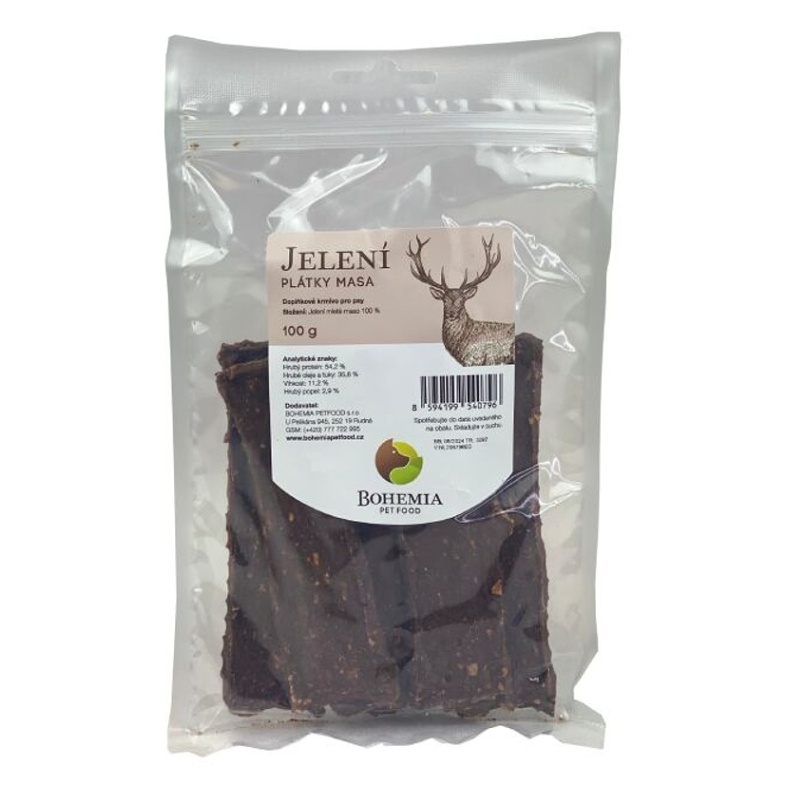 E-shop BOHEMIA PET FOOD Jelenie plátky pre psov 100 g