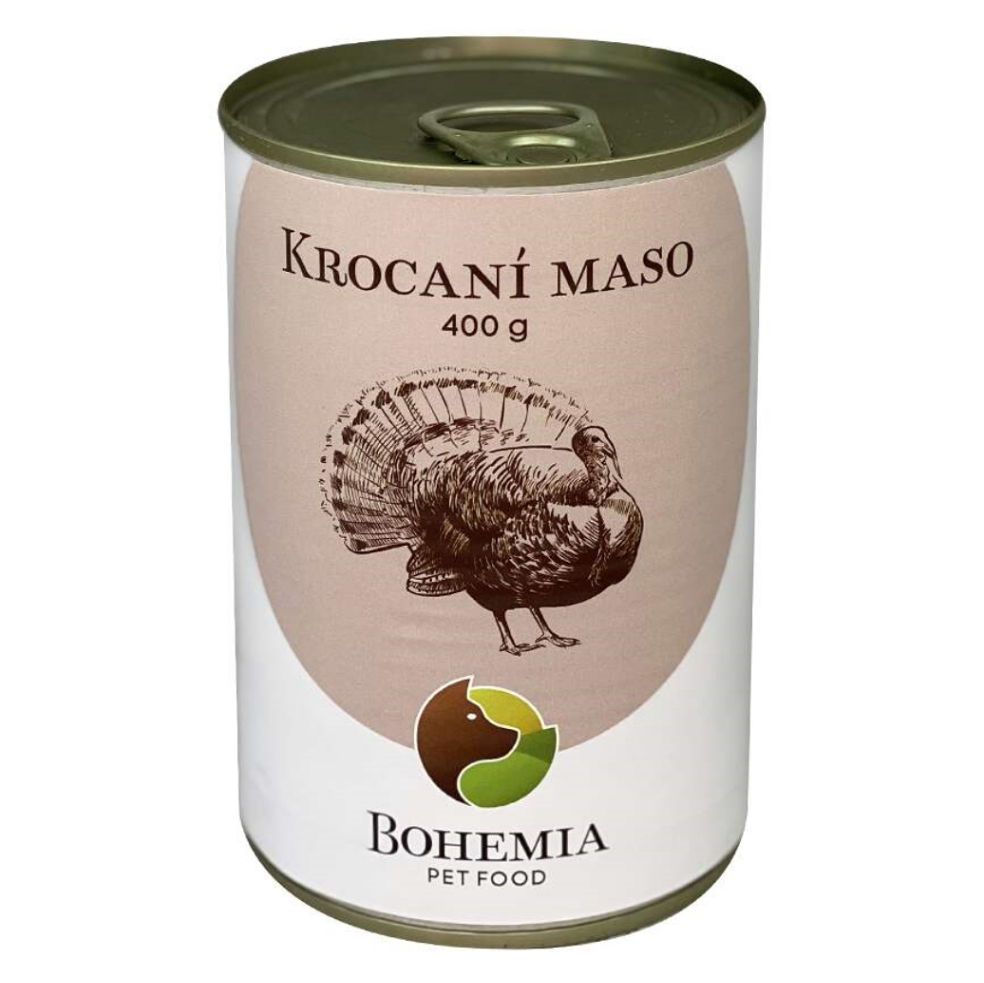 E-shop BOHEMIA PET FOOD Konzerva morčacie mäso vo vlastnej šťave pre psov 400 g
