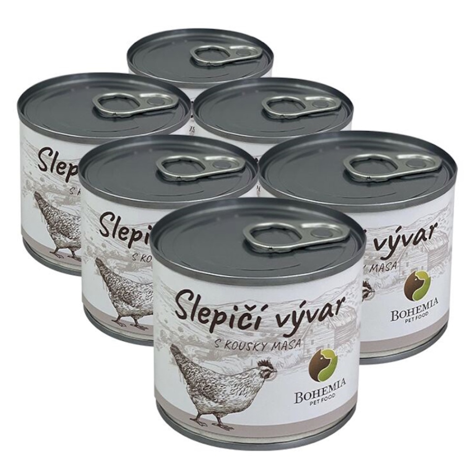 E-shop BOHEMIA PET FOOD Vývar Slepačí s kúskami mäsa 6x140 ml