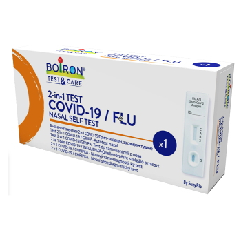BOIRON Test&Care 2-in-1 COVID-19/FLU nosový samodiagnostický test 1 kus