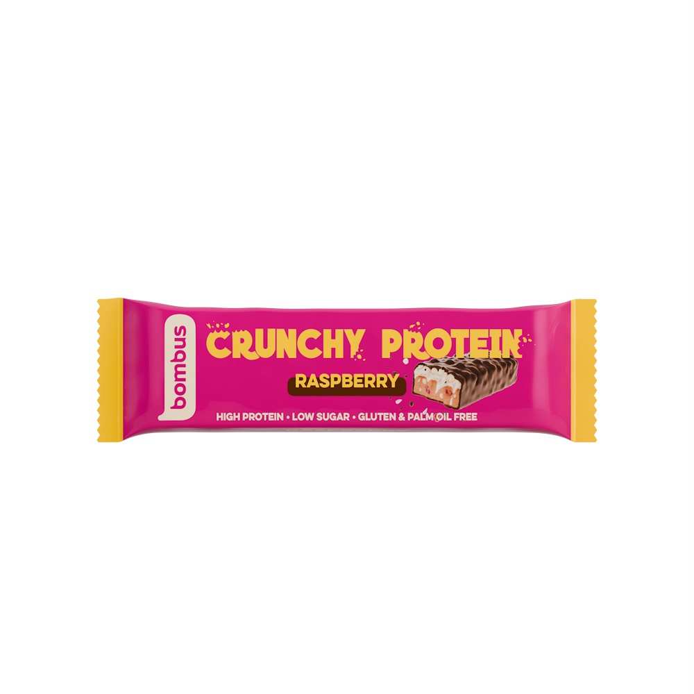 Bombus Crunchy Protein proteínová tyčinka príchuť Raspberry 50 g