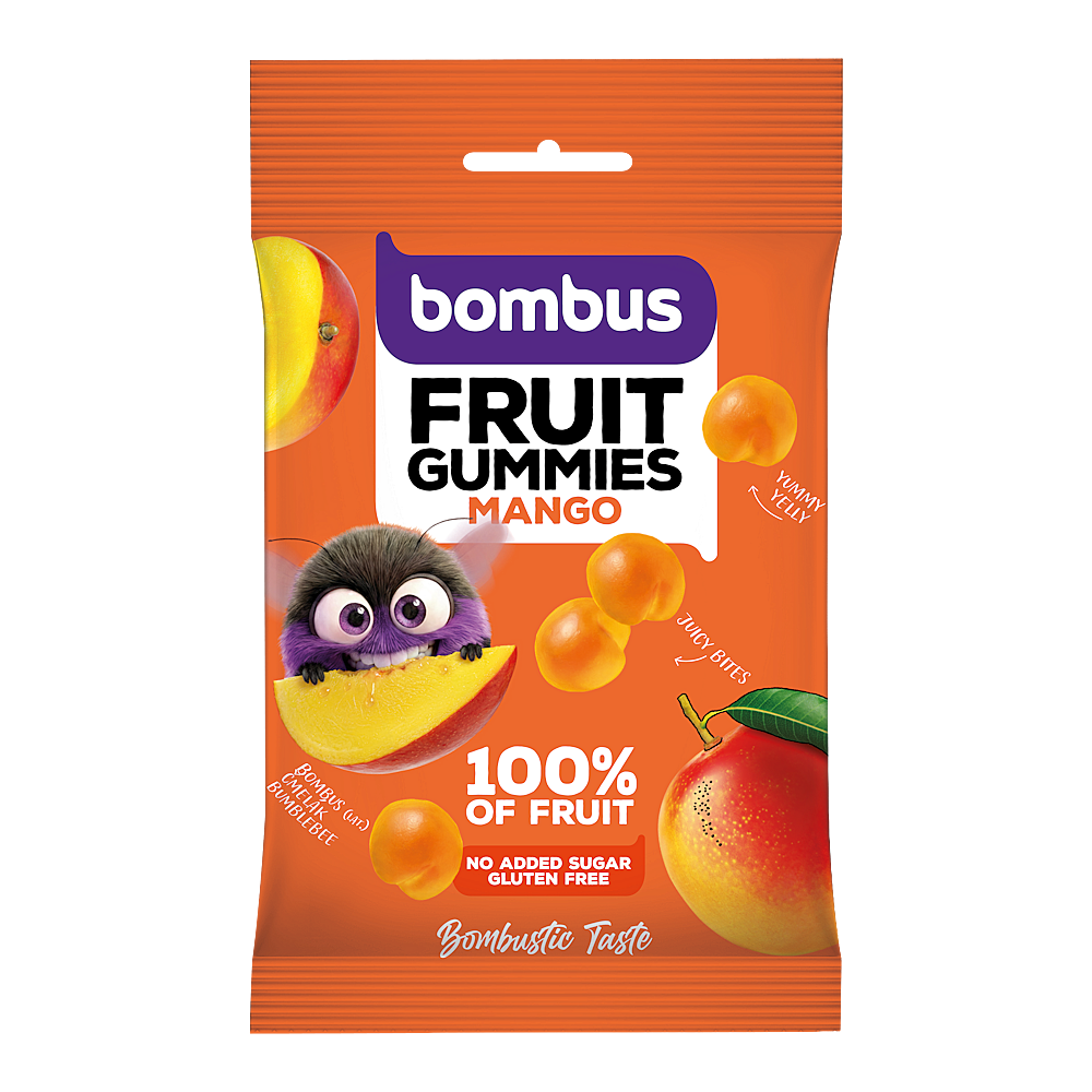 Bombus Fruit Gummies ovocné cukríky príchuť Mango 35 g kúpite na Mojalekaren.sk