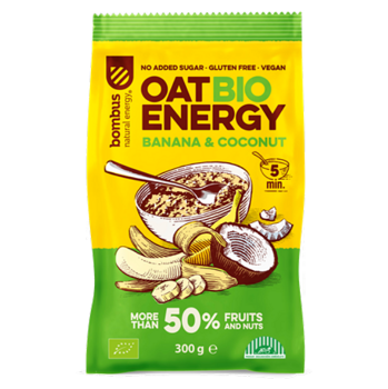 BOMBUS Oat energy banana & coconut ovsená kaša 300 g BIO