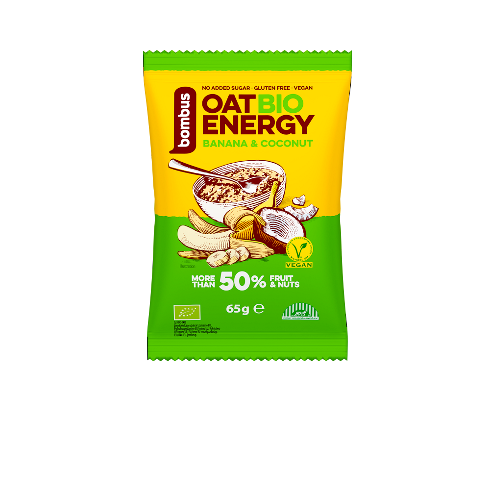 BOMBUS Oat energy banana & coconut ovsená kaša 65 g BIO