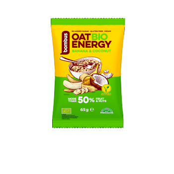 BOMBUS Oat energy banana & coconut ovsená kaša 65 g BIO