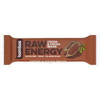 BOMBUS Raw energetická tyčinka kakao a kakaové bôby 50 g