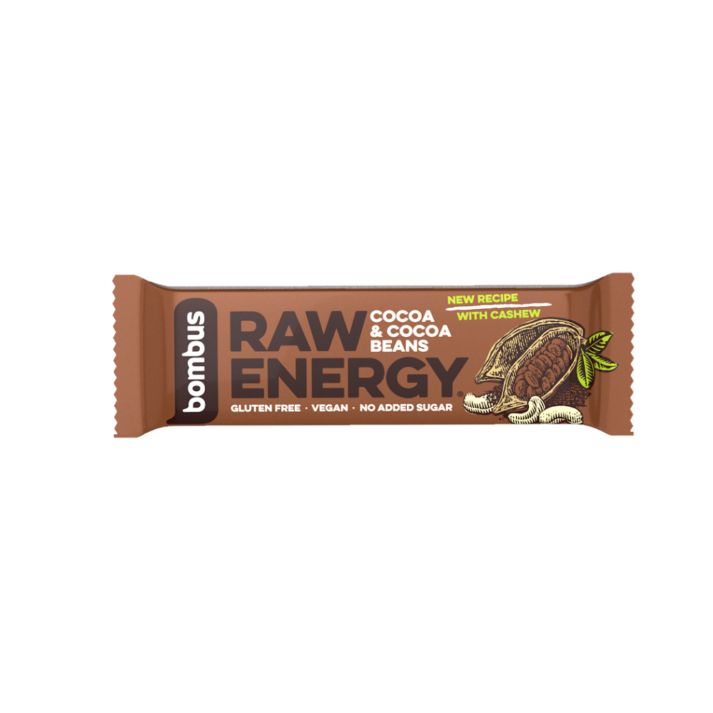 Bombus Raw Energy ovocná tyčinka príchuť Cocoa & Cocoa Beans 50 g kúpite na Mojalekaren.sk