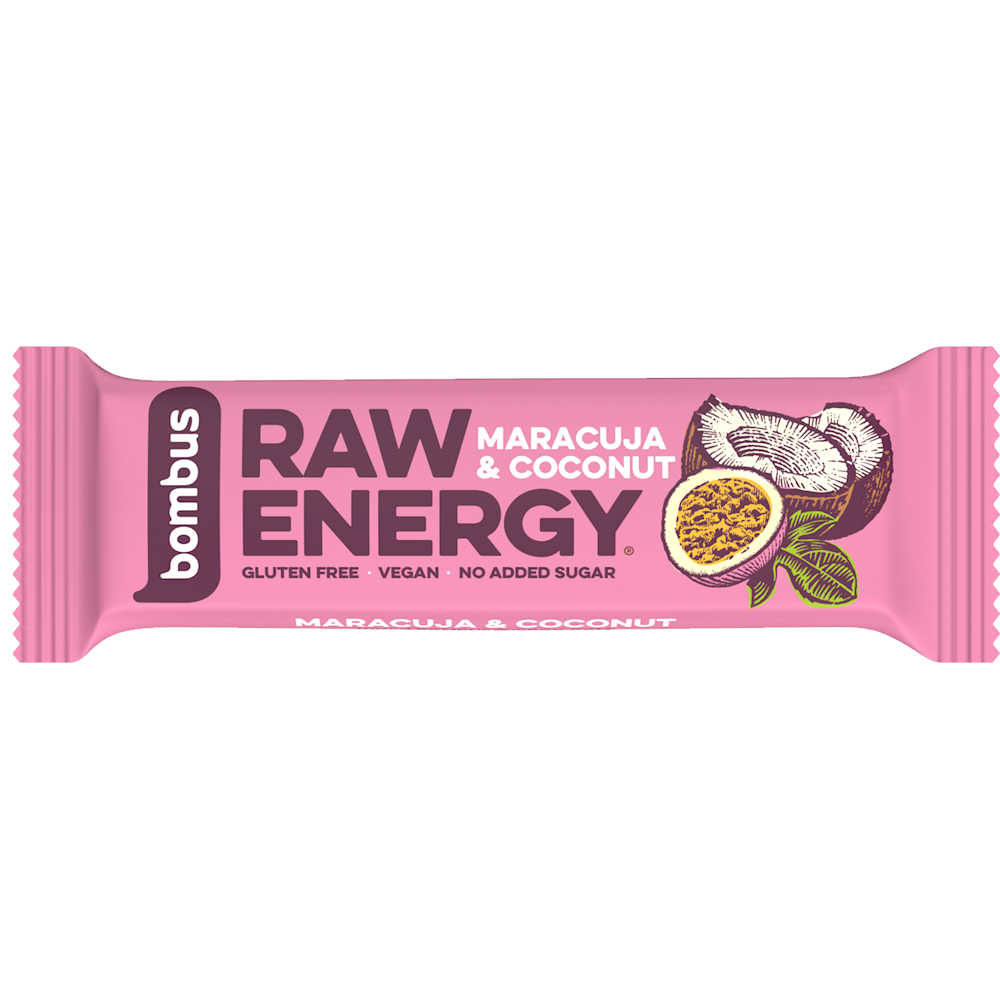 Bombus Raw Energy ovocná tyčinka príchuť Maracuja & Coconut 50 g
