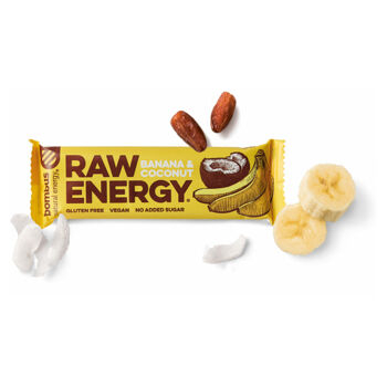 BOMBUS Raw energetická tyčinka banán a kokos 50 g