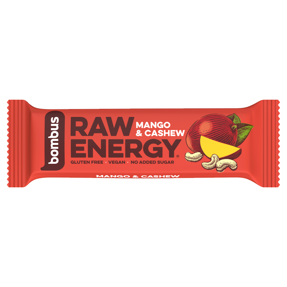 Bombus Raw Energy ovocná tyčinka príchuť Mango & Cashew 50 g kúpite na Mojalekaren.sk