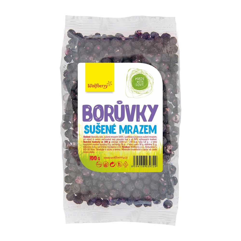 Wolfberry Čučoriedky lyofilizované mrazom sušené ovocie 100 g