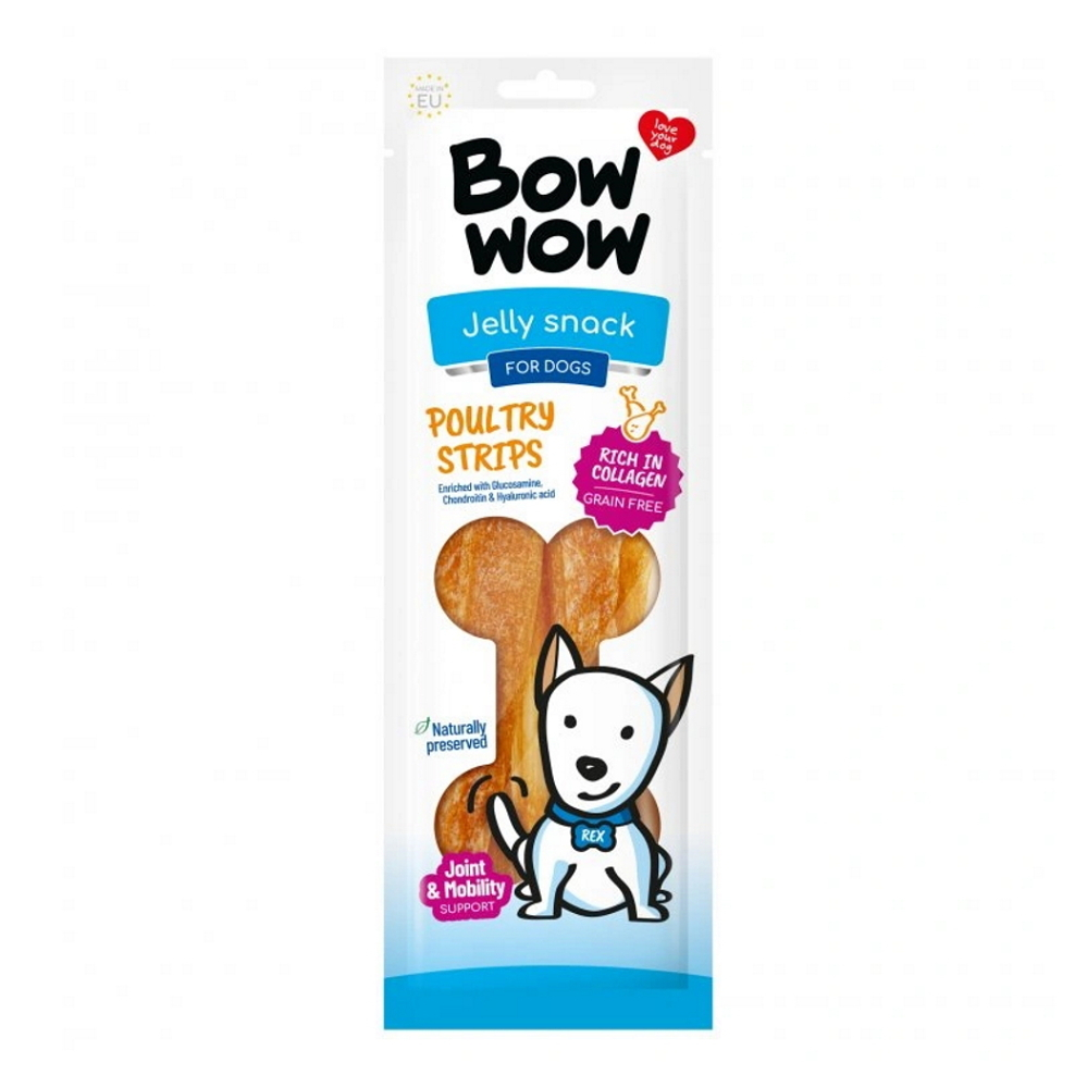 E-shop BOW WOW Jelly snack Hydinové stripsy pre psov 60 g
