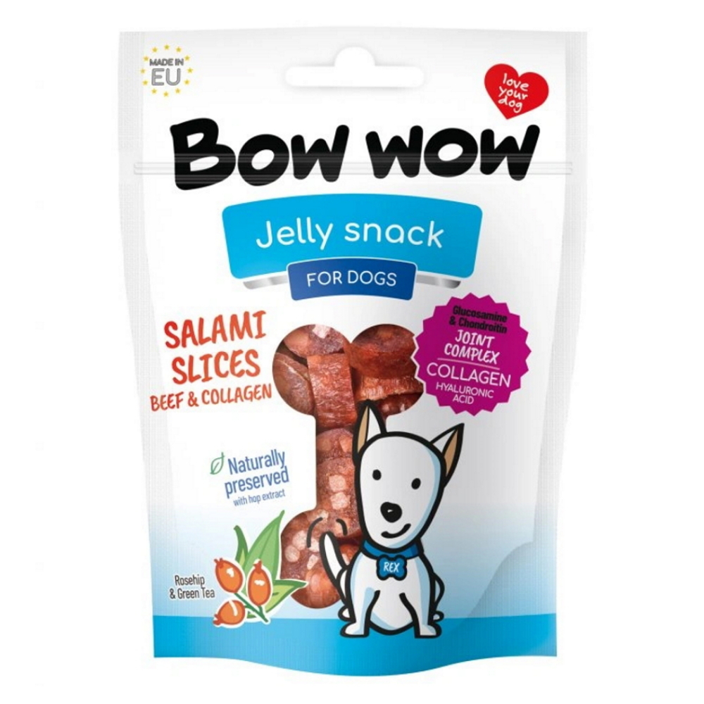 E-shop BOW WOW Jelly snack Salámové kolieska hovädzie a kolagén pre psov 80 g
