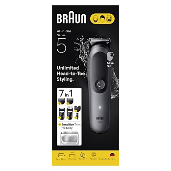 BRAUN Series 5 AIO5520 7v1 sada úpravu tela (Elektrické holiace strojčeky) - Elektrické, Dobíjacie