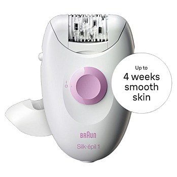 BRAUN Silk-épil 1 elektrický epilátor 1-010 biela/ružová (Depilátory, epilátory) - Elektrické, Do zásuvky