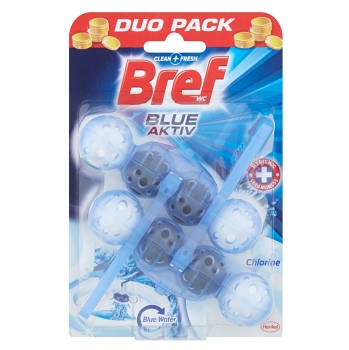 BREF Blue Aktiv Chlorine tuhý WC blok 2x 50 g