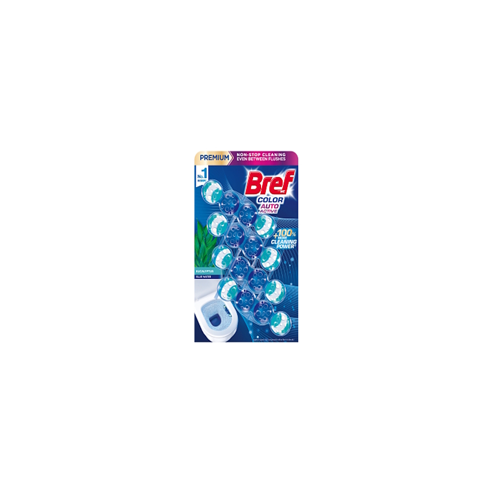 BREF Color Aktív Tuhý WC blok Eucalyptus 4 x 50 g