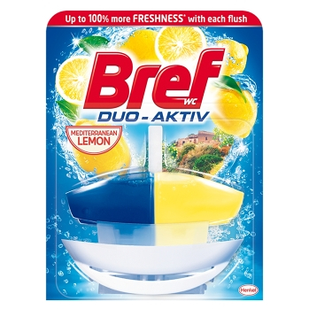 BREF Duo-Aktiv Mediterranean Lemon tekutý WC blok náhradná náplň 50 ml