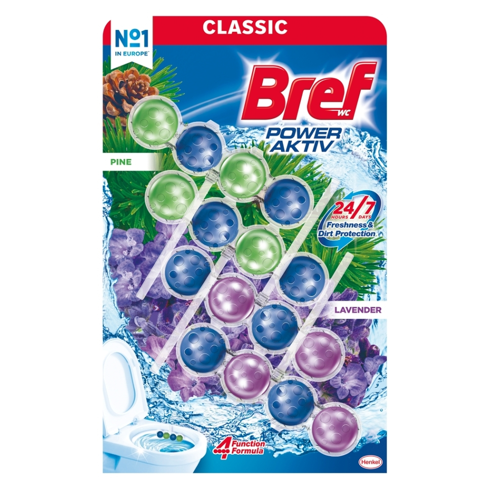 E-shop BREF Power Aktív Tuhý WC blok Pine/Lavender 4 x 50 g