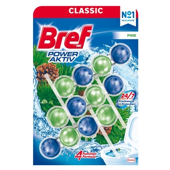 BREF Power Aktív Tuhý WC blok Pine 3 x 50 g (WC bloky)
