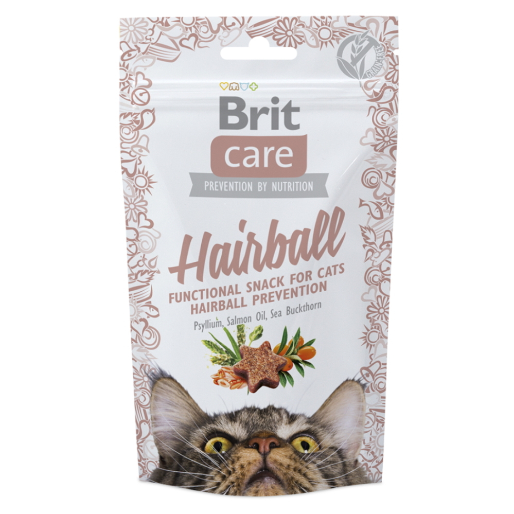 BRIT Care Snack Hairball s kačacím mäsom pre mačky 50 g