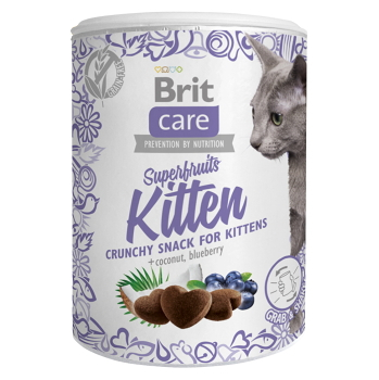 BRIT Care Snack Superfruits Kitten s kuraťom, kokosom a čučoriedkou pre mačiatka 100 g