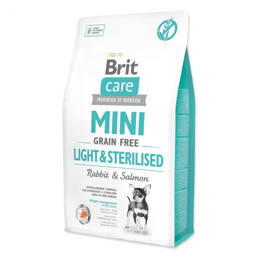 Brit Care Mini Grain Free Light & Sterilised granule pre psov, Hmotnosť balenia (g): 2 kg