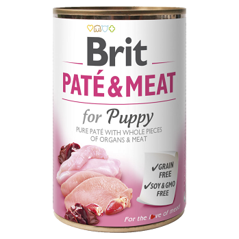 Brit PATÉ & MEAT for Puppy konzerva pre psov 400 g