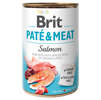 Brit PATÉ & MEAT Salmon konzerva pre psov 400 g