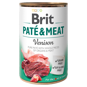 Brit PATÉ & MEAT Venison konzerva pre psov 400 g
