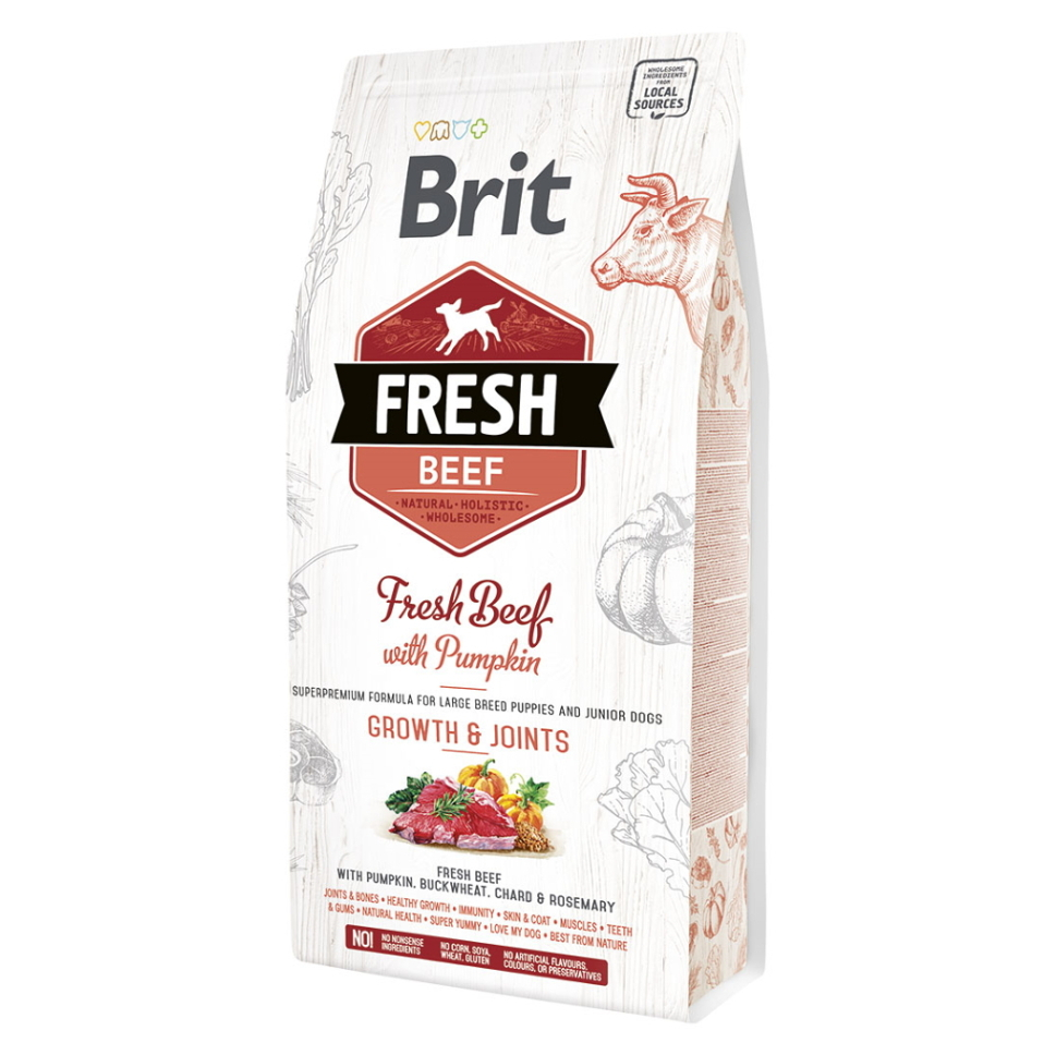 BRIT Fresh Beef with Pumpkin Puppy Large Bones & Joints granuly pre šteňatá, Hmotnosť balenia: 2,5 kg