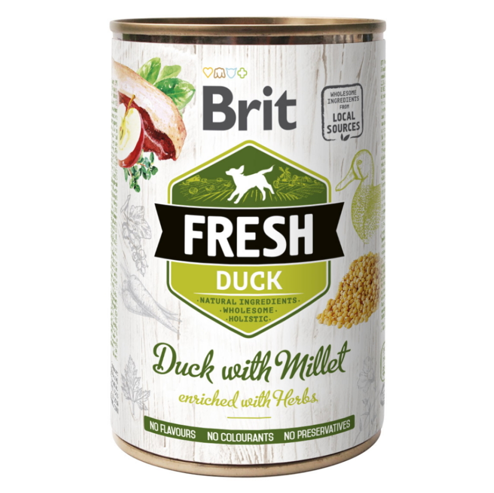 BRIT Fresh Duck with Millet konzerva pre psov 400 g