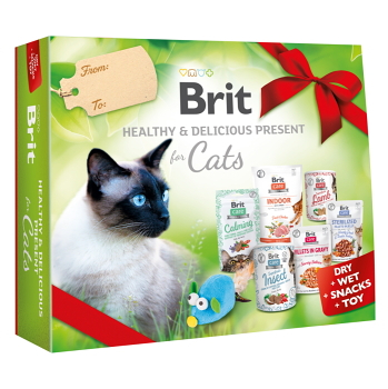 BRIT Healthy&Delicious present darčekový box pre mačky 1 ks