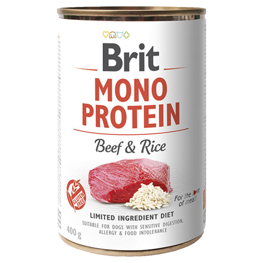 Brit MONO PROTEIN Beef & Rice konzerva pre psov 400 g