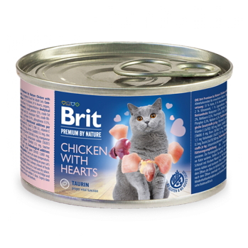 BRIT Premium by Nature Chicken with Hearts konzerva pre mačky 200 g