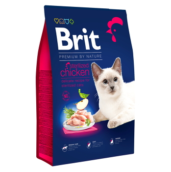 BRIT Premium by Nature Sterilized Chicken granuly pre mačky 1 ks, Hmotnosť balenia: 8 kg