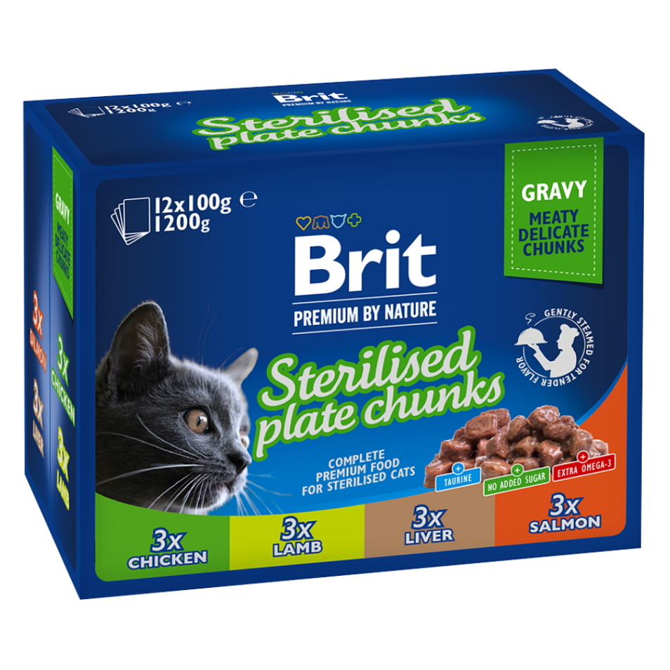 BRIT Premium Cat vrecko Sterilised Plate 12 x 100 g kúpite na Mojalekaren.sk