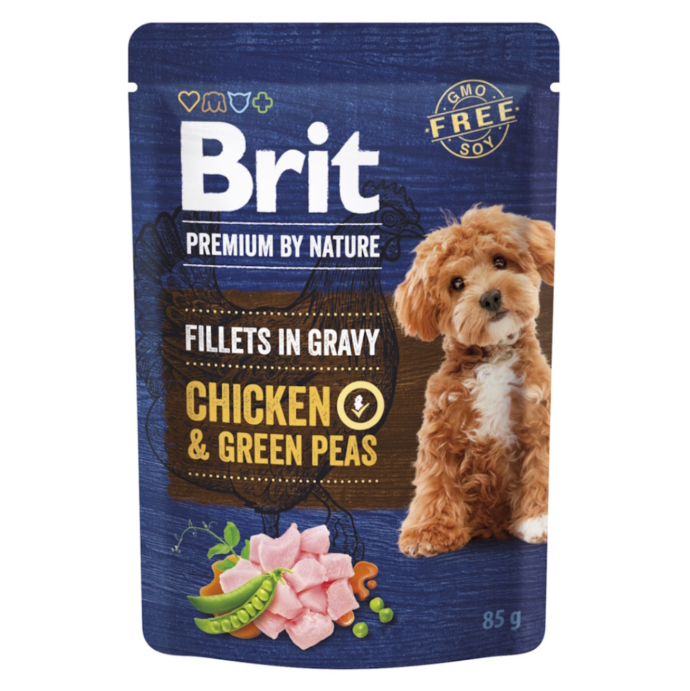 BRIT Premium Dog Fillets Gravy Chicken&Green Peas 85 g