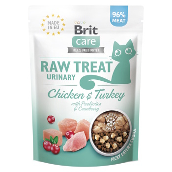 BRIT Raw Treat Cat Urinary Chicken & Turkey maškrty pre mačky 40 g (Maškrty pre mačky)