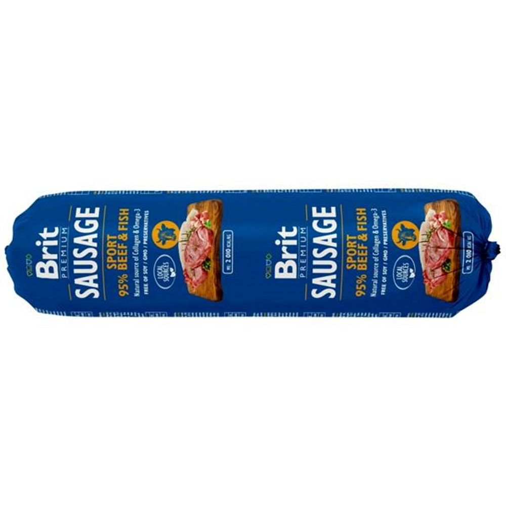 BRIT Premium Sausage Sport Beef & Fish saláma pre psov 800 g