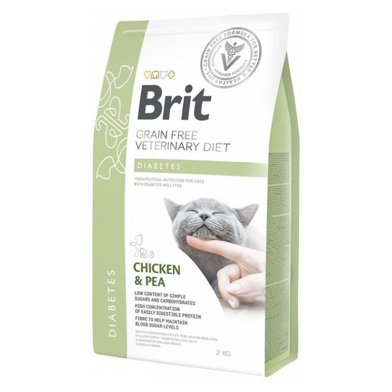 Brit Veterinary Diets GF cat Diabetes granule pre mačky 2kg